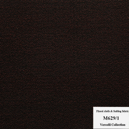 M629/1 Vercelli CVM - Vải Suit 95% Wool - Đen đỏ Trơn